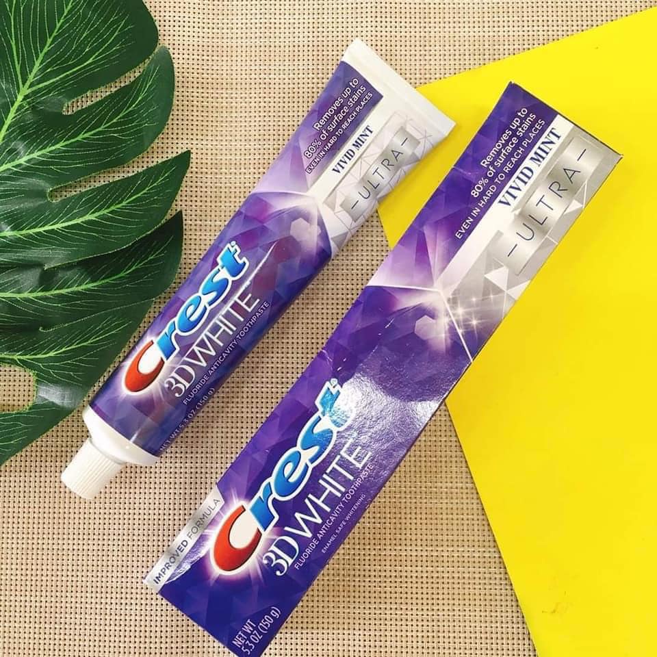 Kem đánh răng Crest 3D làm trắng răng sạch mảng bám hơi thở thơm mát Chính Hãng USA