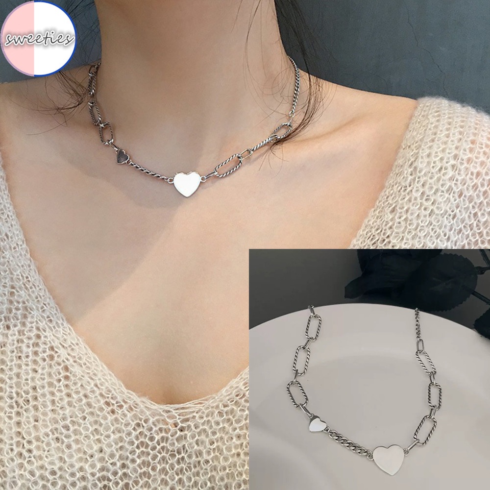 Vòng Cổ Choker Mặt Hình Trái Tim Phong Cách Punk Cổ Điển Thời Trang Cho Nữ