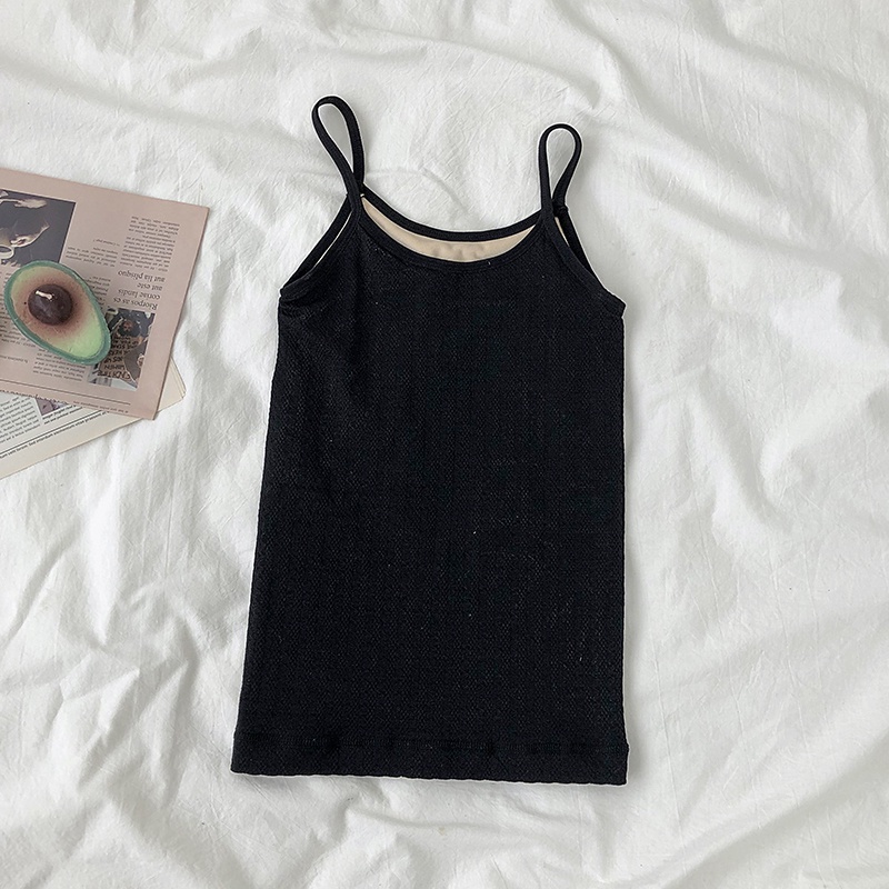 P Áo Camisole Màu Trơn Dễ Thương Phong Cách Đơn Giản Hợp Thời Trang Cho Nữ