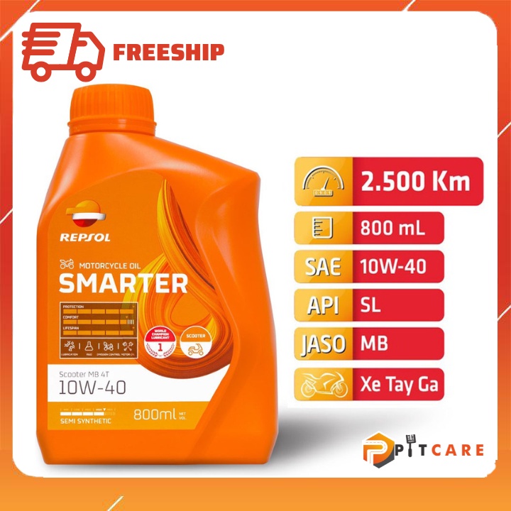 Combo nhớt xe tay ga Rep sol Scooter 10W40 800ml và nhớt hộp số Repsol Gear Oil 120ml
