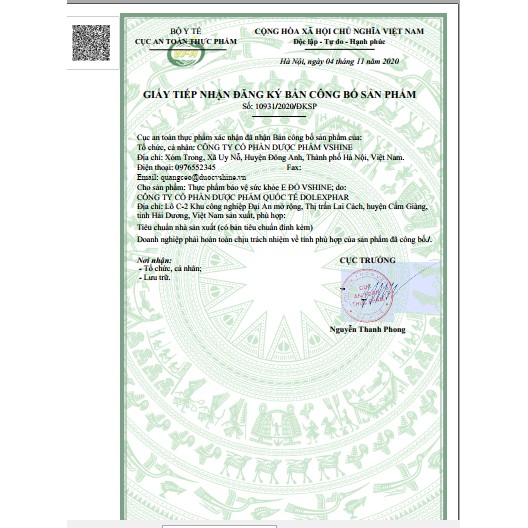 Viên uống vitamin E đỏ Vshine