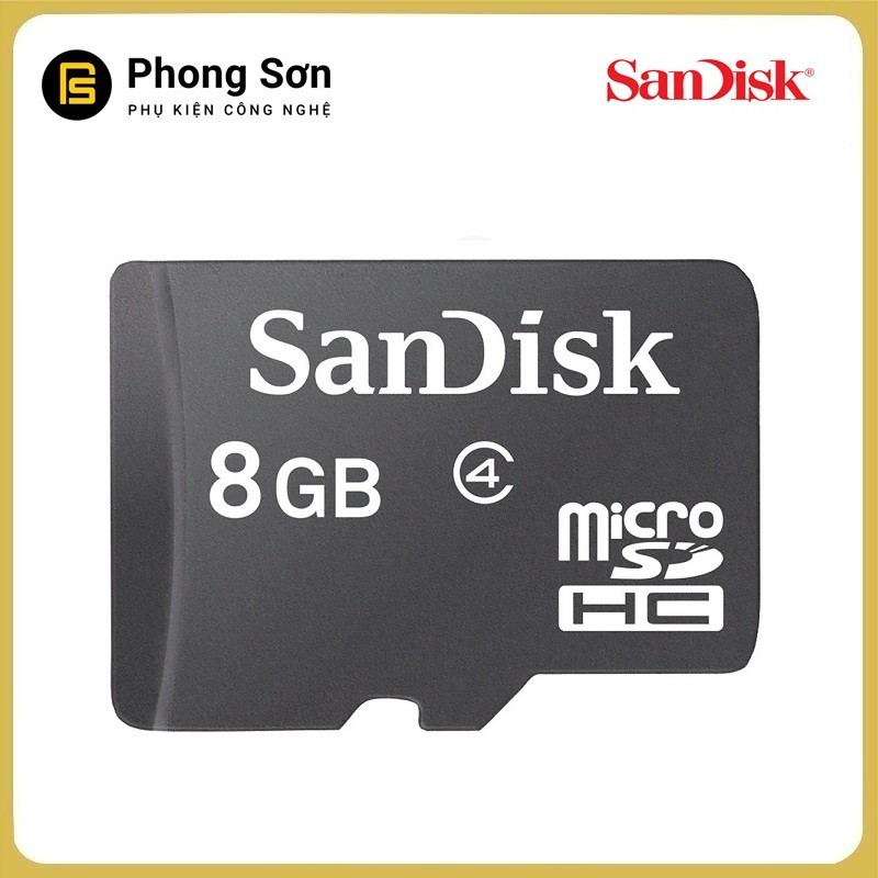 Thẻ nhớ Micro SDHC 8GB Class4 Sandisk ( Không Adapter)