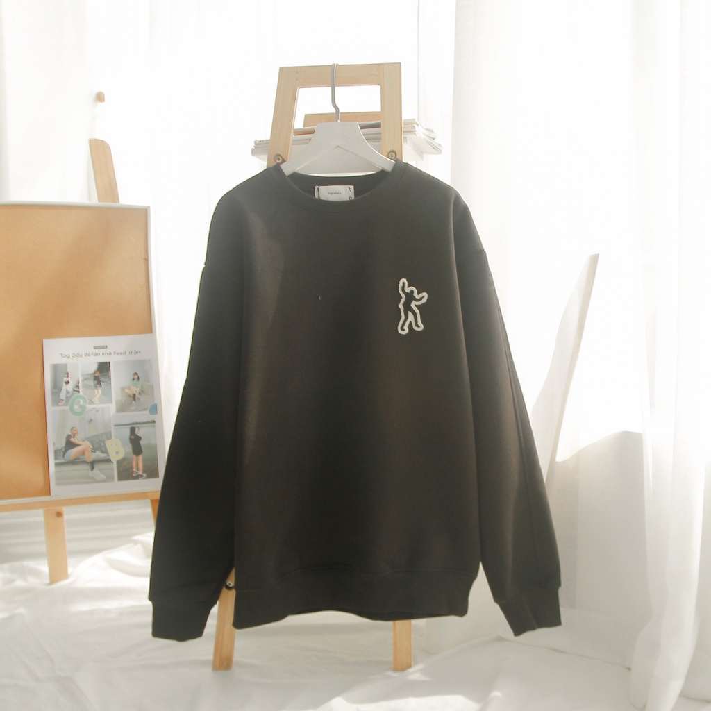 Áo Sweater Tate Nỉ Thêu Logo Lớn Phong Cách Hàn Quốc Nhiều Màu | BigBuy360 - bigbuy360.vn