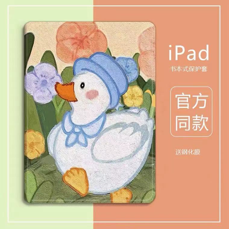 Phù Hợp Bao Da Máy Tính Bảng Họa Tiết Chú Vịt Sơn Dầu Dành Cho Ipad 32Cm 34cm Ipad 2 / 3 / 4 Mini 12345