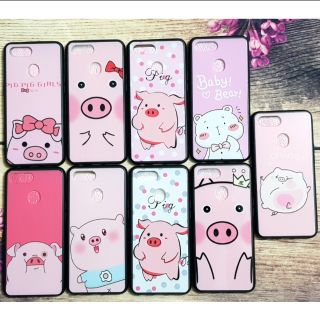 Ốp lưng Oppo A7 viền dẻo hình bóng chú heo dễ thương