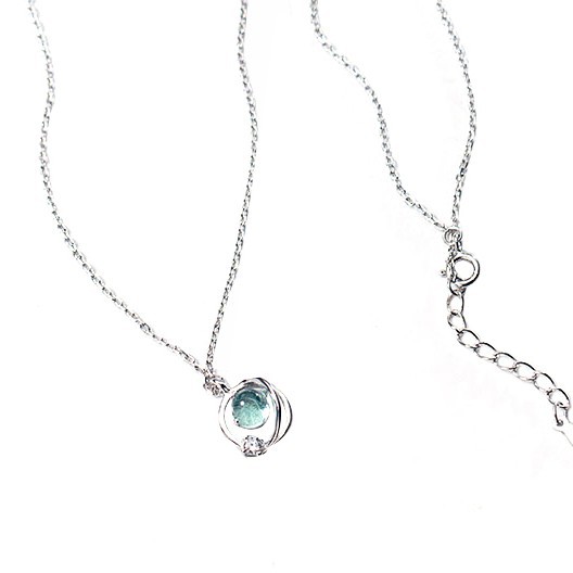 Vòng cổ Bạc 925 Mặt Hình Hành Tinh Màu Xanh Dương B46