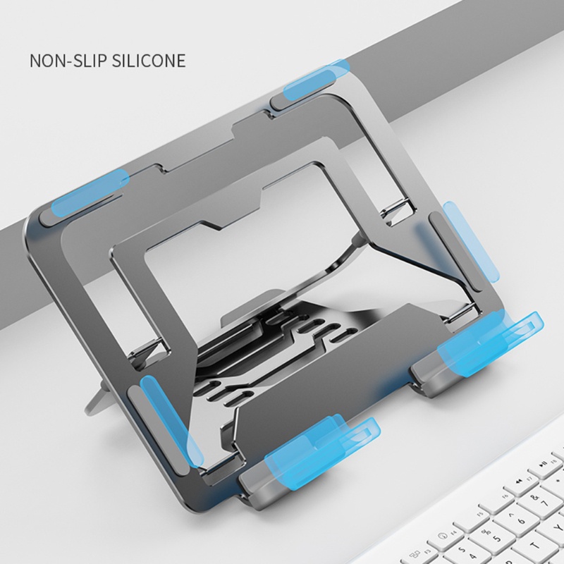 Giá Đỡ Laptop / Máy Tính Bảng Bằng Hợp Kim Nhôm Có Thể Gấp Gọn Tiện Dụng