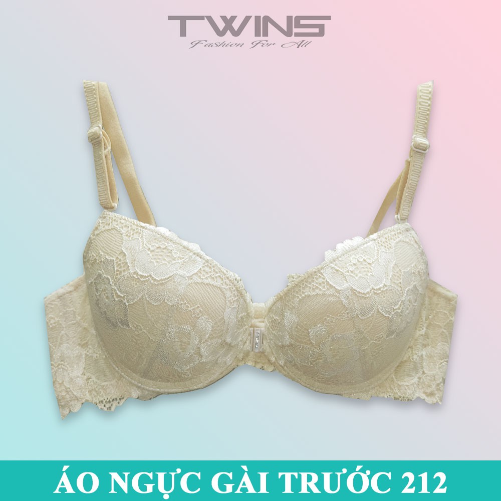 Áo ngực nữ ren cài trước nâng ngực Wat's 212 mút dày mềm mịn có gọng cúp xéo size 34-36-38