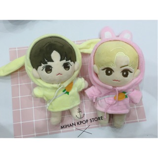Hoodie thỏ vàng kèm túi cà rốt cho doll 20cm
