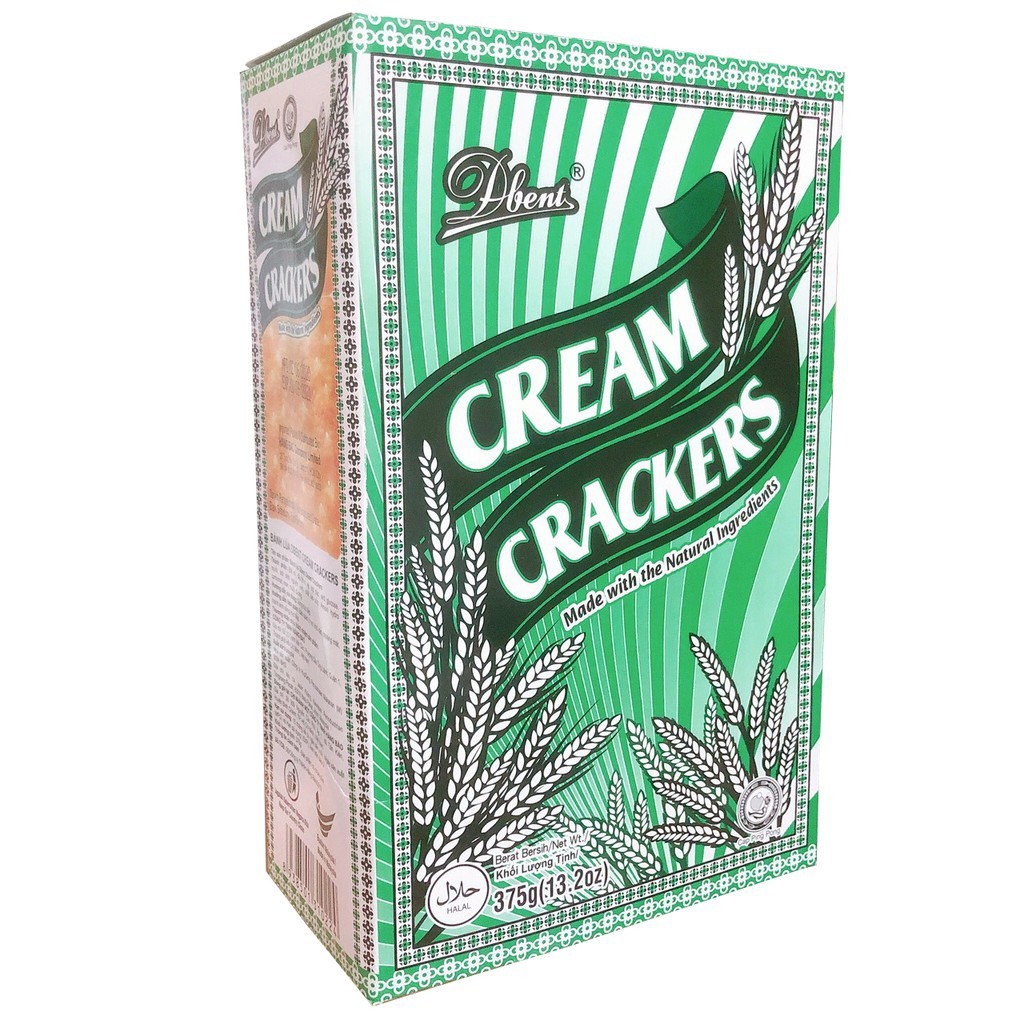 Bánh Lúa Dbent Cream Crackers (Hộp 375gxanh)