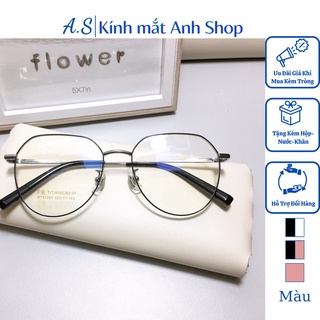 Gọng kính tròn thời trang chất liệu titan nhẹ bền dai 91283