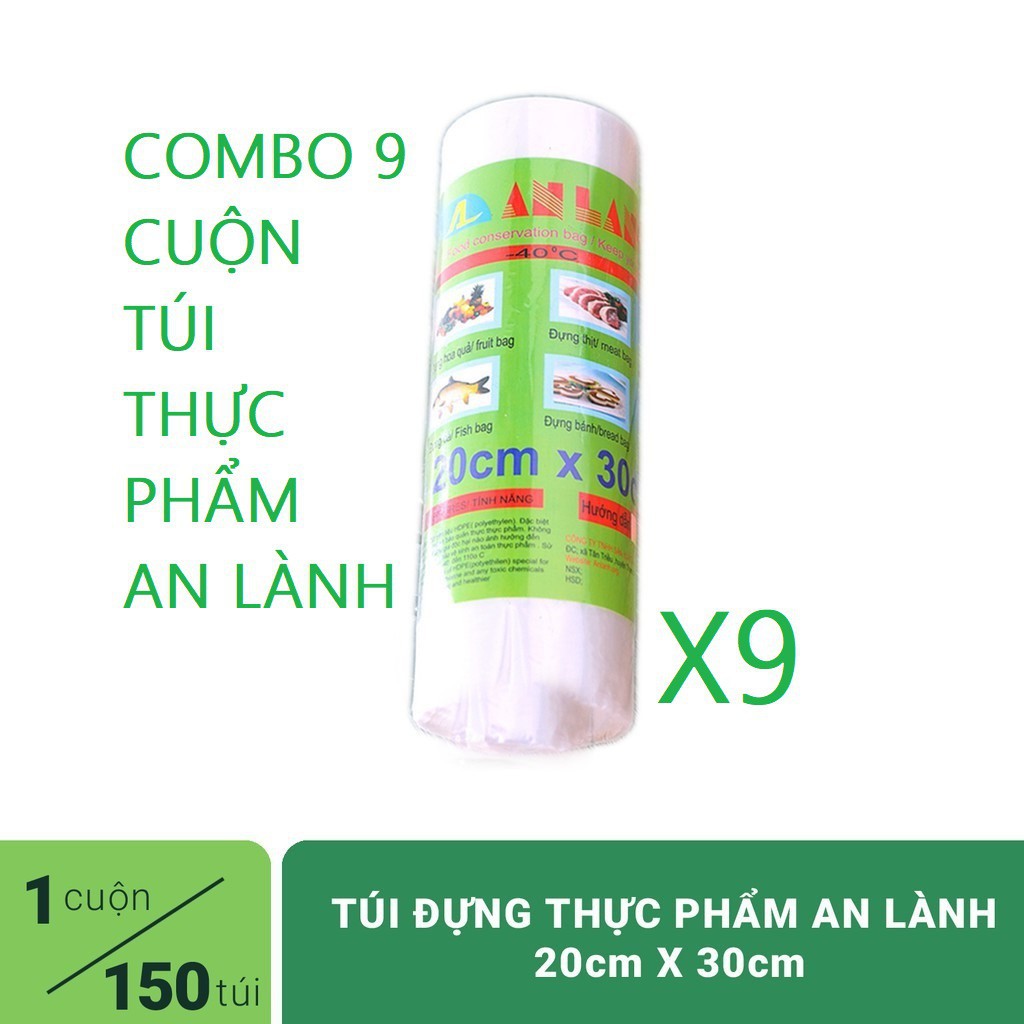 Túi đựng thực phẩm cao cấp An Lành HDPE TulaHome, tự phân hủy size 20x30cm 150 túi 1 cuộn