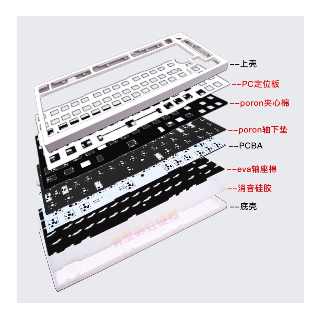 Bộ kit bàn phím cơ 75v5 3 modes, Led RGB, Hotswap, pin 10000mah Gasket mount