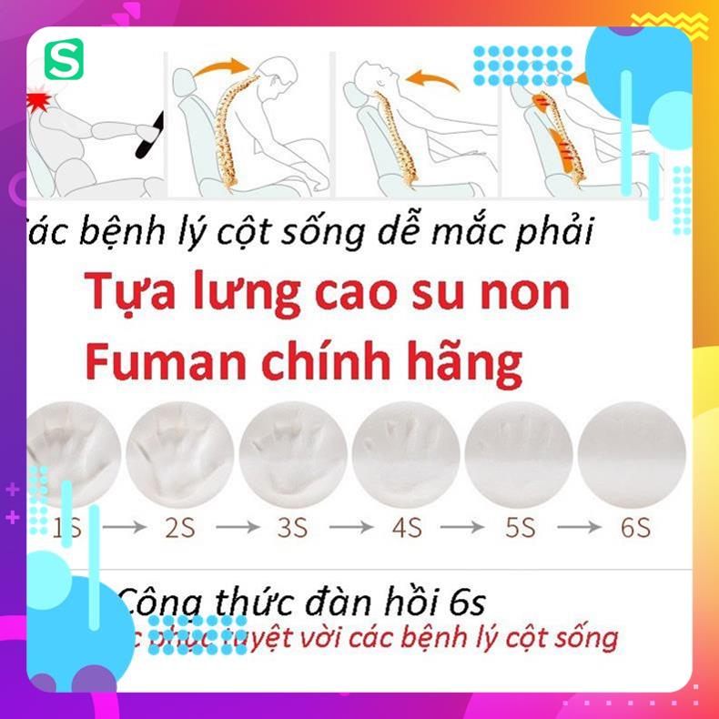 Gối tựa đầu đệm dựa lưng ô tô cao su non chính hãng Fuman MSP65783 MSP89355