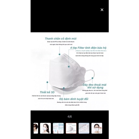 khẩu trang y tế KF94 Hàn Quốc 4D túi 10 cái Kaito Mask