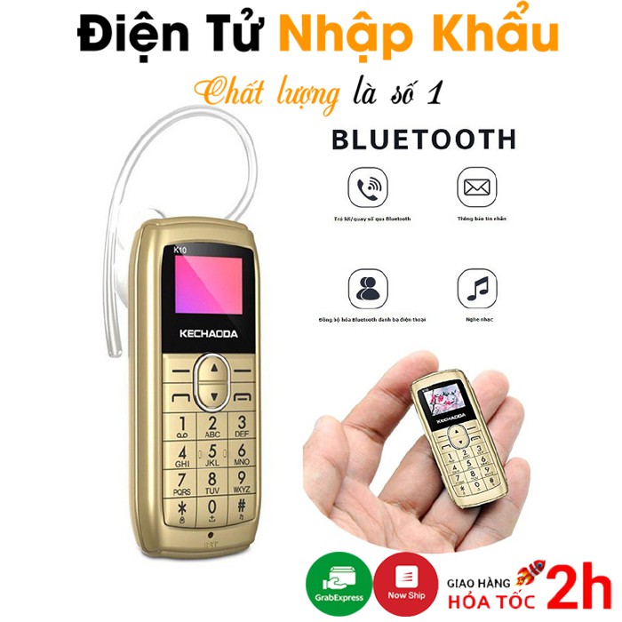 Điện Thoại Mini Kechaoda K10 Siêu Nhỏ Kiêm Tai Nghe Tiện Dụng, 1 Sim - Bảo hành 12 tháng