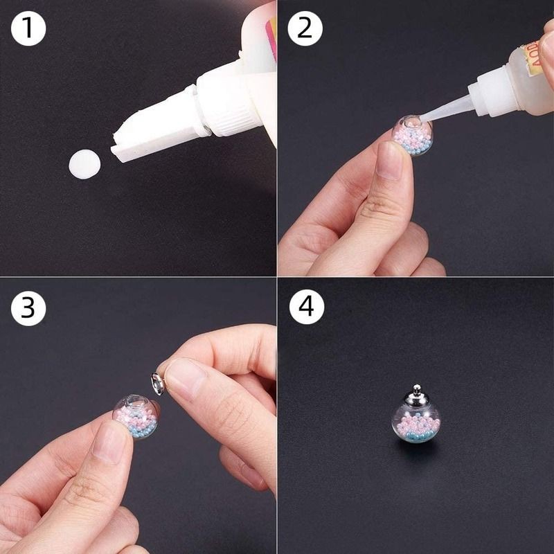 Cầu thủy tinh rỗng kèm nắp treo làm resin, thủ công, handmade, trang sức