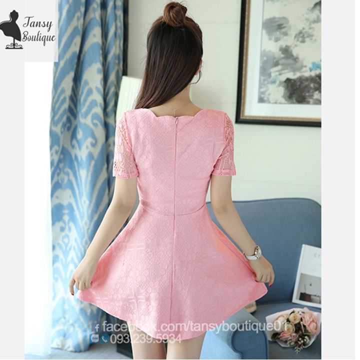 Váy ren thiết kế cao cấp chất vài ren Hàn siêu mềm mịn - Đầm váy tiểu thơ dáng xoè phong các Hàn Quố