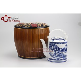 Bao ủ ấm Bát Tràng cao cấp_giỏ ủ ấm kèm ấm tích 1.5 lít