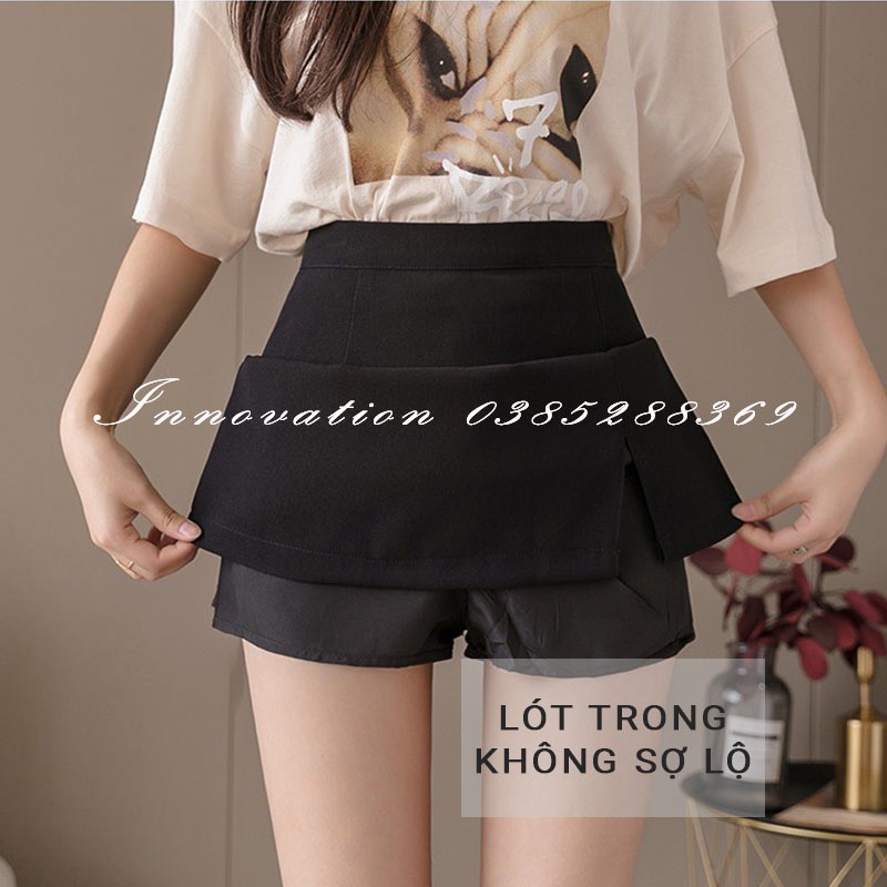 Váy ngắn dáng chữ A xẻ đùi tinh tế có quần chống lộ TA-209 (Form nhỏ)