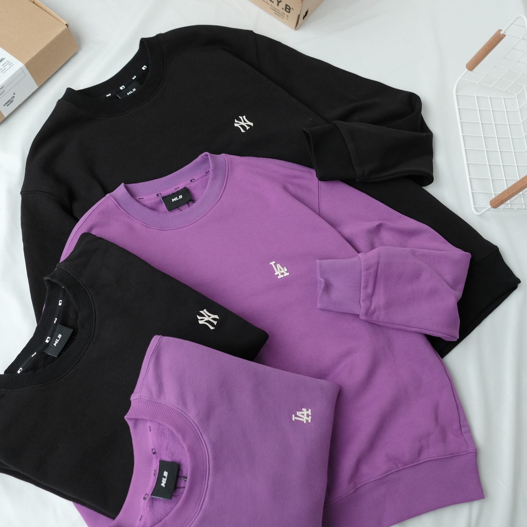 Áo Sweater Nỉ Thêu Logo NY/ LA Nhiều Màu Phong Cách Hàn Quốc