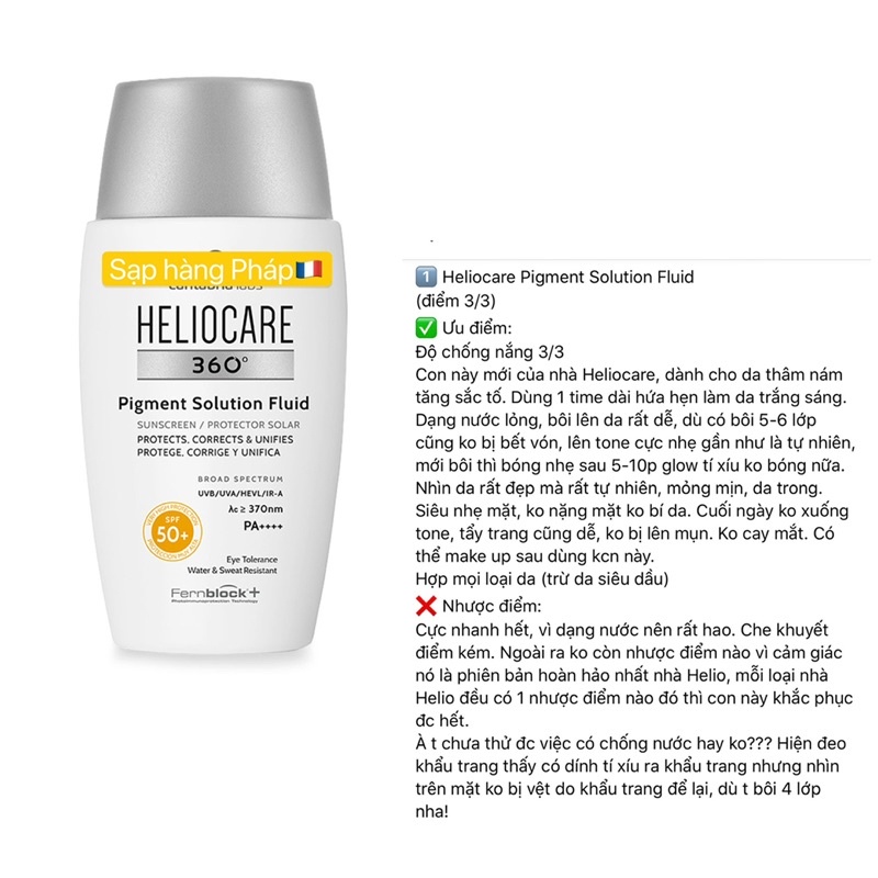 Kem chống nắng Heliocare Pigment Solution Fluid