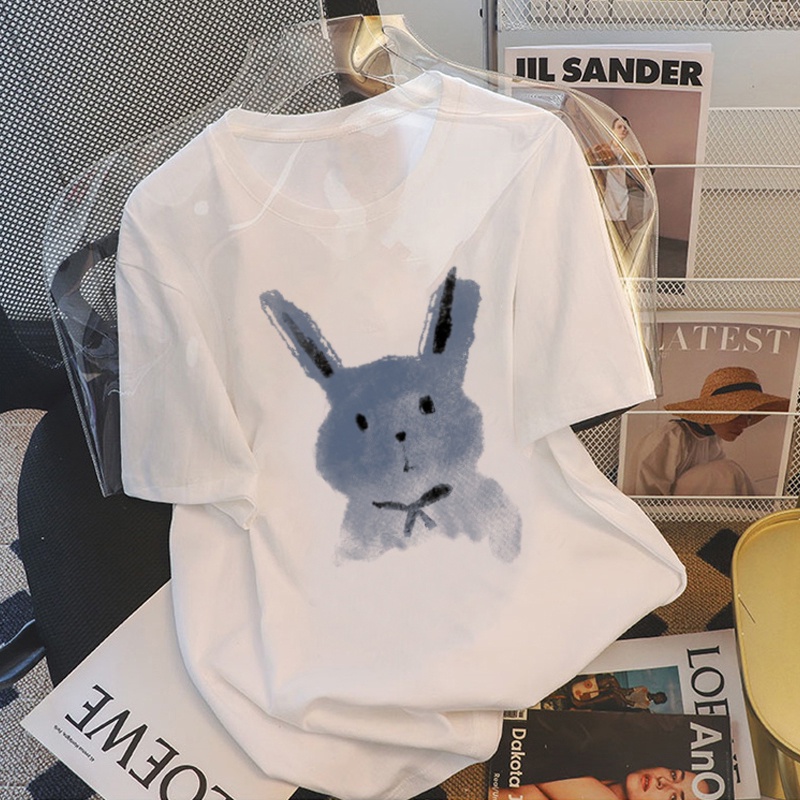 NRVP Áo Thun Tay Ngắn Cổ Tròn Bằng Vải Cotton 100% Nguyên Chất Thời Trang Mùa Hè Dành Cho Nữ Phong Cách Hàn Quốc