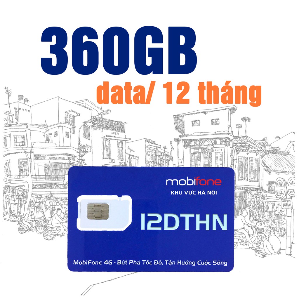 Siêu Sim Data hà Nội MobiFone 12DTHN (12 tháng)