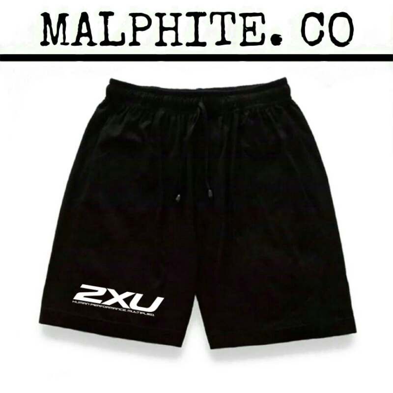 Quần lót Boxer 2XU vải Cotton màu đen in Logo phong cách thể thao thời trang cho nam và nữ