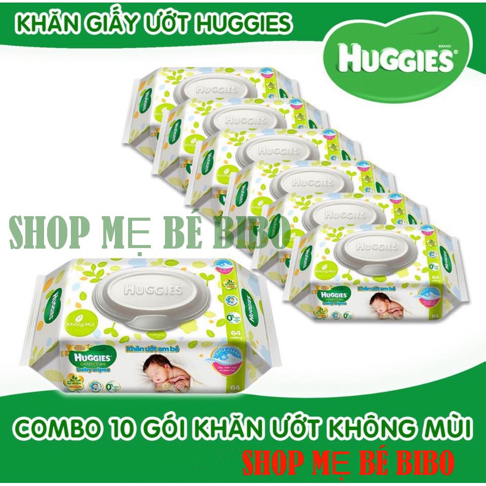 KHĂN ƯỚT HUGGIES 64 MIẾNG KHÔNG MÙI