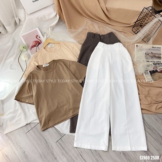 Set áo thun nữ quần baggy Today Style vải dày dặn S1969