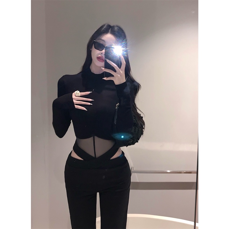 HUANG YOYO Áo Thun Tay Dài Thời Trang Dành Cho Nữ