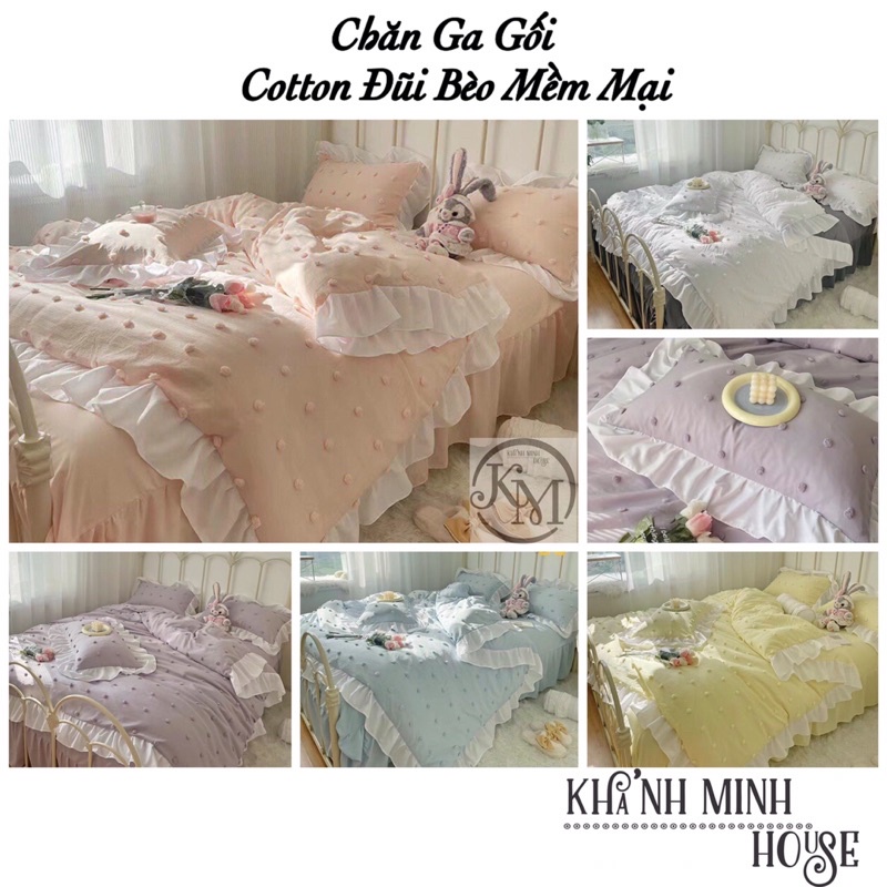 BỘ CHĂN GA GỐI COTTON ĐŨI BÈO HÀN QUỐC NHẬP KHẨU - CHĂN GA GỐI COTTON ĐŨI MỀM MẠI