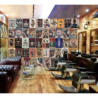 Hình dán barber shop dán tường KHỔ  LỚN.. In theo yêu cầu