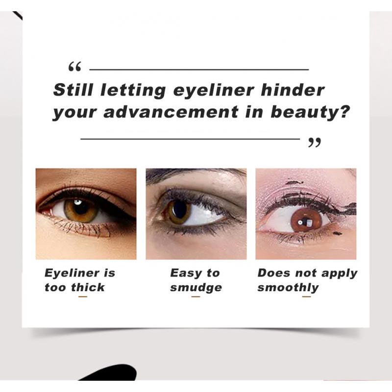Bút Kẻ Mắt Dạng Lỏng Hai Đầu Màu Đen Nhanh Khô Chống Thấm Nước Trang Điểm Cho Nữ