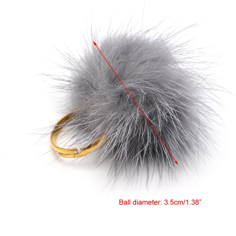 Nhẫn Đính Bóng Lông Bằng Nhựa Resin Thời Trang Cho Nữ