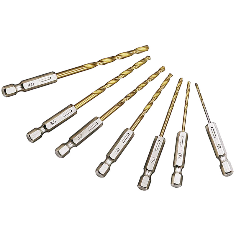 Set 13 mũi khoan trục lục giác mạ titan chất lượng cao có hộp đựng