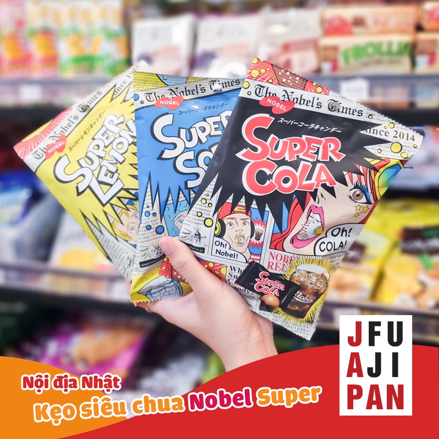 Kẹo siêu chua Nobel Super Lemon, Soda, Cola nội địa Nhật Bản