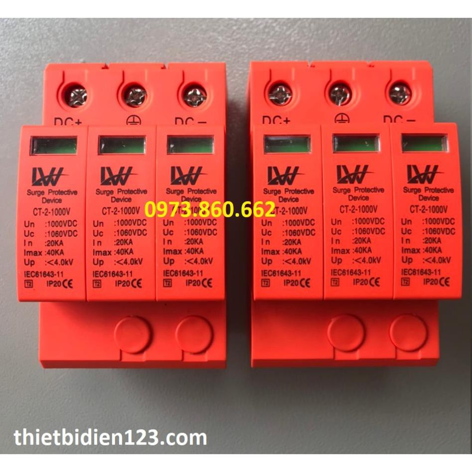 Combo chống sét DC 3P 1000V - ÁT DC 4P 1000V chất lượng tốt ( màu thực ) -TBĐ