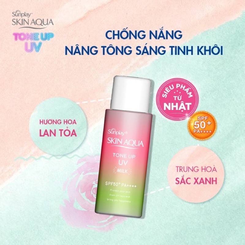Tinh Chất Chống Nắng Nâng Tông Sunplay Skin Aqua Tone Up UV Essence Happiness Aura (Rose) 50g