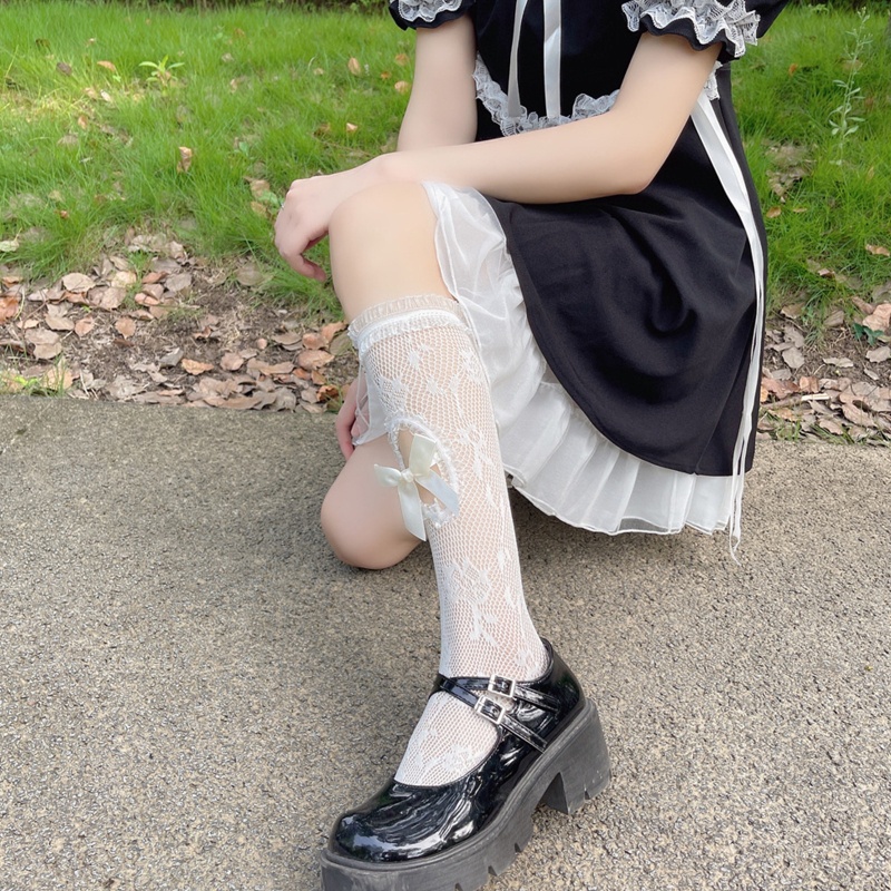Tất Chân Phối Ren Co Giãn Phong Cách Lolita Dễ Thương Dành Cho Nữ