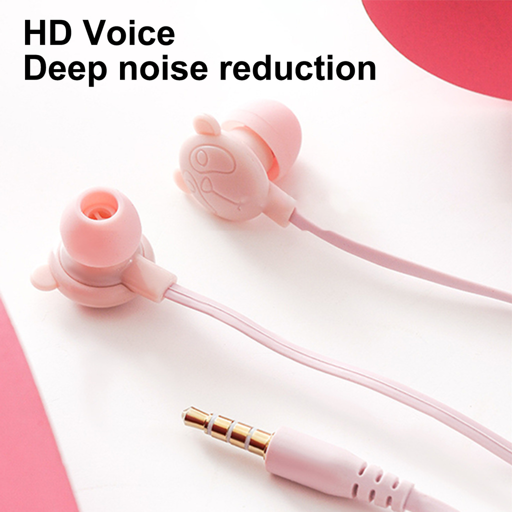 Tai Nghe Nhét Tai Có Dây 3.5mm Hình Gấu Đáng Yêu Cho Bé Gái | BigBuy360 - bigbuy360.vn