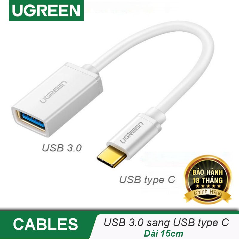 Cáp USB type C hỗ trợ chức năng OTG dài 15cm UGREEN US154