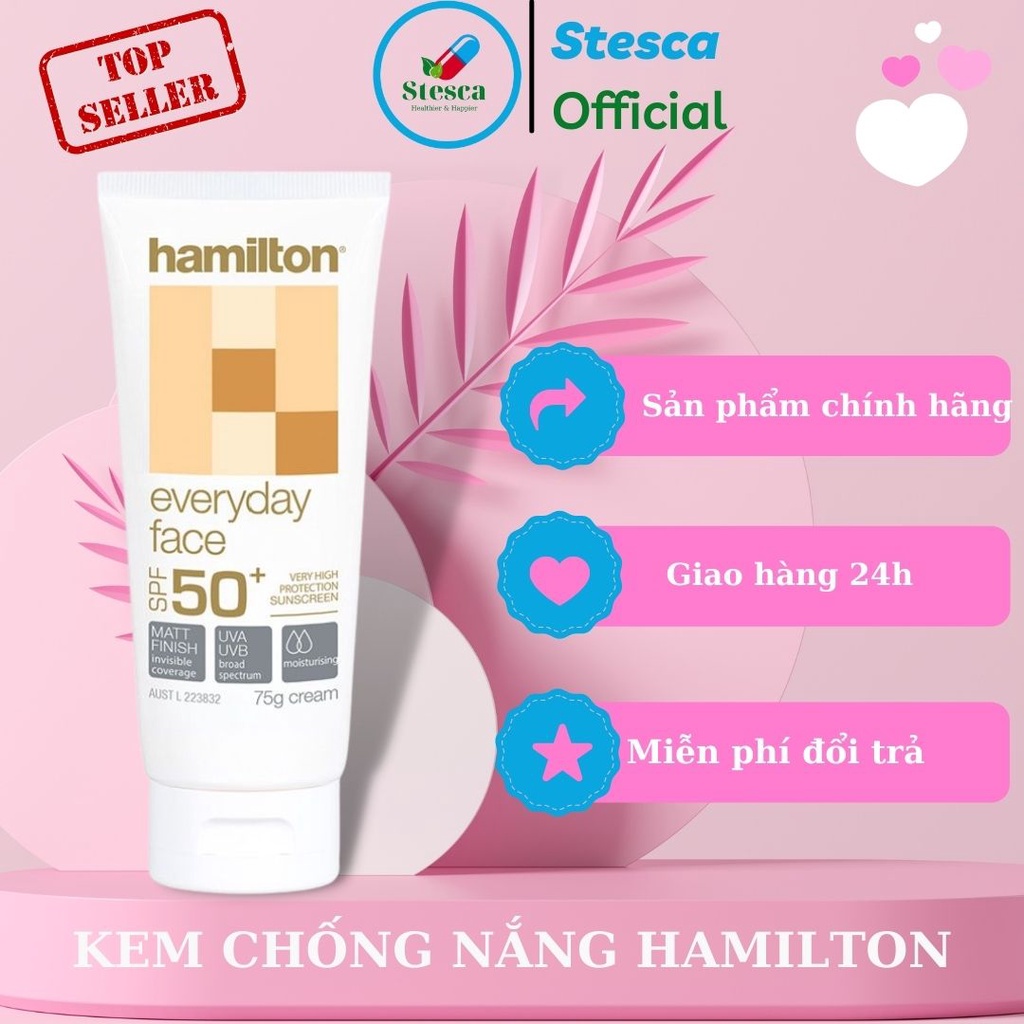 [Ưu đãi Follower tặng ngay 10k]Kem chống nắng Hamilton SPF 50+ chống tia UVA, UVB