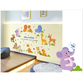 Decal trang trí Thú Tiếng Anh vòng tròn