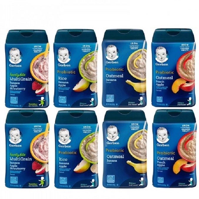 Bột ăn dặm Gerber vị trái cây của Mỹ hộp 227g