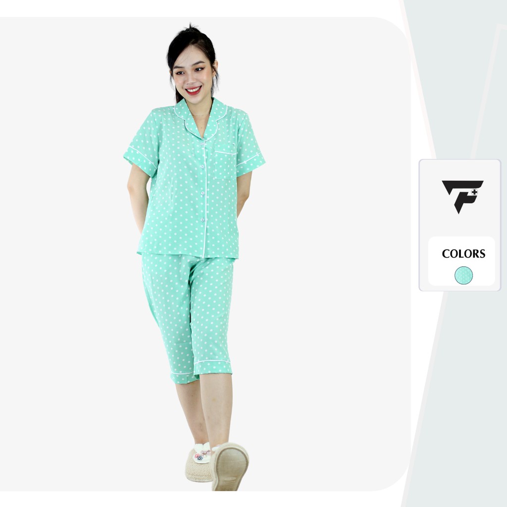 Đồ bộ nữ mặc nhà mặc ngủ Pijama lụa quần lửng tay ngắn thời trang cao cấp FPLUS 283