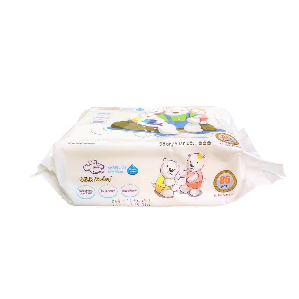 KHĂN ƯỚT OMA & BABY KHÔNG MÙI DÙNG CHO SƠ SINH