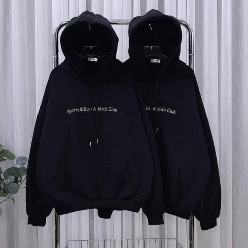 Áo hoodie form rộng nam nữ form rộng nỉ lót bông dày dặn Sporty