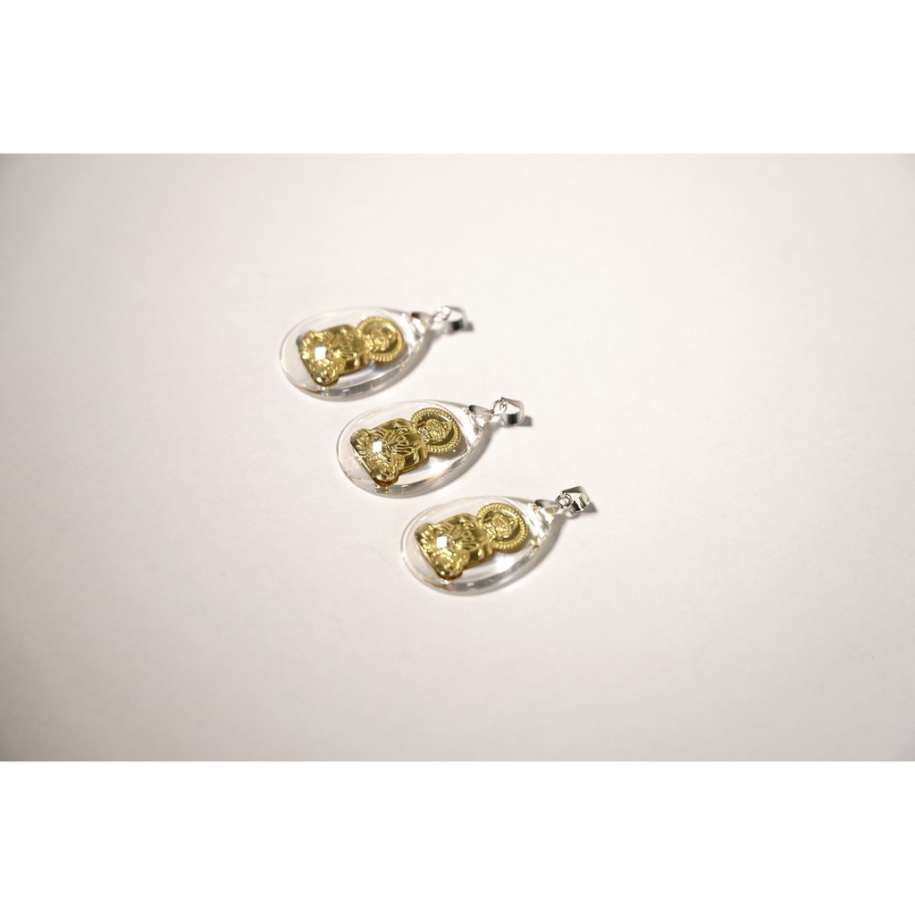 Mặt tượng dây chuyền Phật Quan Âm Bồ Tát pha lê giọt nước mạ vàng có móc inox sẵn đẹp bền | BigBuy360 - bigbuy360.vn